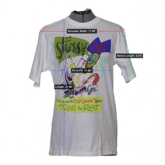 Stussy ALE John K Trust the Rat Graphic T Shirt White Mens Size Small - Picture 5 of 6